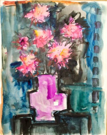 Vase with pink flowers