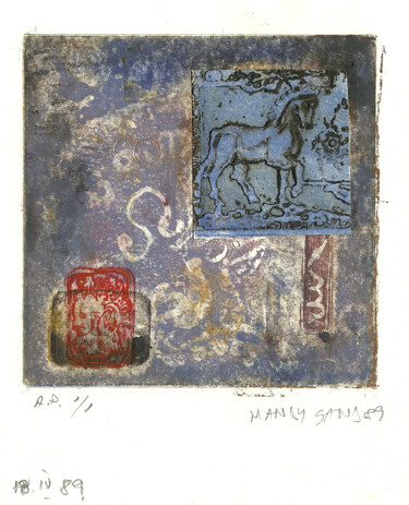 Blue Foal with signs and letters